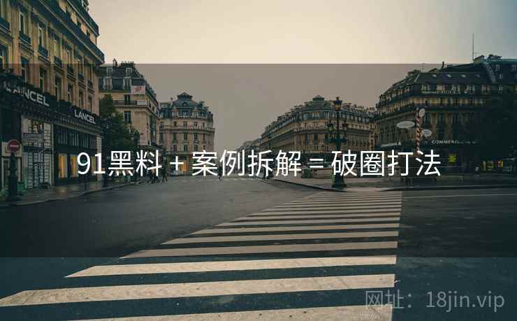 91黑料 + 案例拆解 = 破圈打法