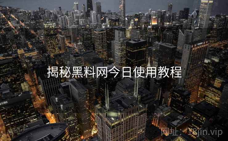 揭秘黑料网今日使用教程