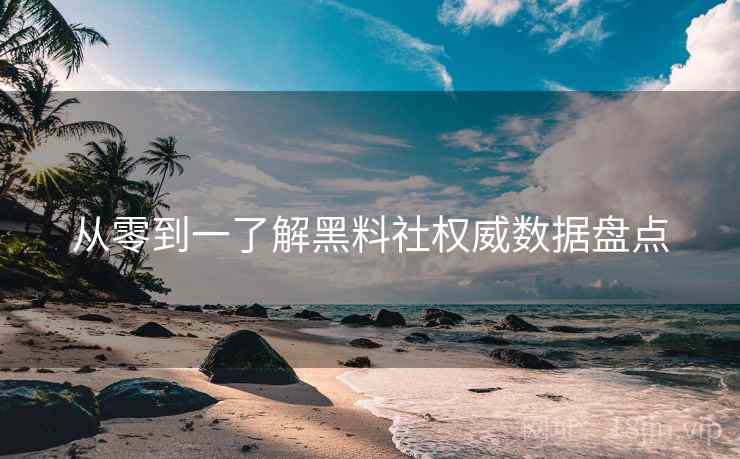 从零到一了解黑料社权威数据盘点