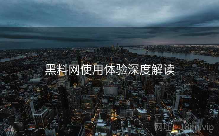 黑料网使用体验深度解读