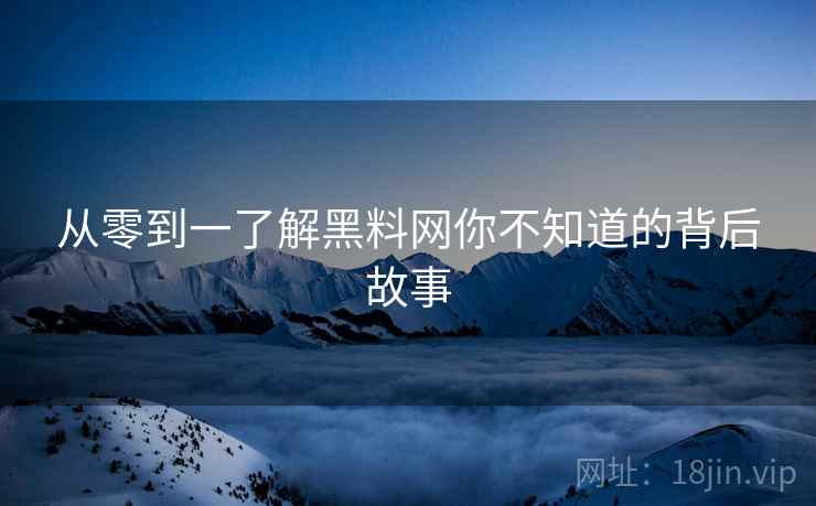 从零到一了解黑料网你不知道的背后故事
